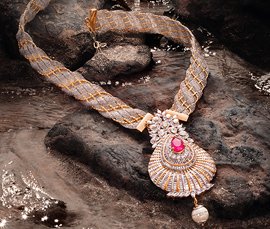 Vogue Crafts & Designs Pvt. Ltd. manufactures and exports diamond and gold jewelry necklaces at wholesale prices