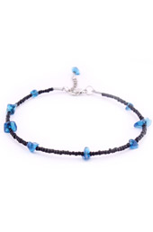 Vogue Crafts and Designs Pvt. Ltd. manufactures Blue and Black Beaded Anklet at wholesale price.