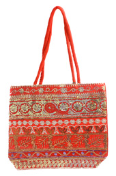 Embroidered Red Bag