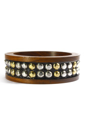 Vogue Crafts and Designs Pvt. Ltd. manufactures Rocker Chic Wooden Bangle at wholesale price.