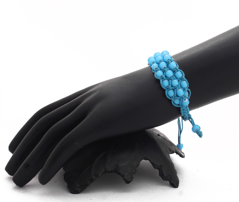 Vogue Crafts & Designs Pvt. Ltd. manufactures Woven Light Blue Bracelet at wholesale price.