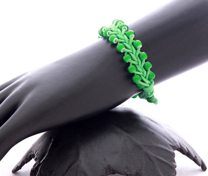 Vogue Crafts & Designs Pvt. Ltd. manufactures Woven Green Bracelet at wholesale price.