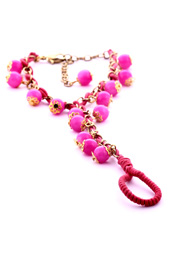 Vogue Crafts and Designs Pvt. Ltd. manufactures Neon Pink Bracelet with Ring at wholesale price.
