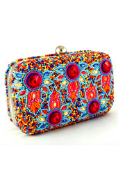 Vogue Crafts and Designs Pvt. Ltd. manufactures Pink Stones Box Clutch at wholesale price.