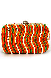 Vogue Crafts and Designs Pvt. Ltd. manufactures Colorful Waves Box Clutch at wholesale price.