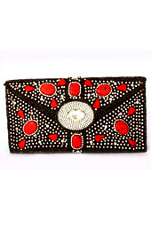 Vogue Crafts and Designs Pvt. Ltd. manufactures Dots of Red Envelope Clutch at wholesale price.
