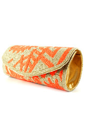 Vogue Crafts and Designs Pvt. Ltd. manufactures Gold and Neon Clutch at wholesale price.