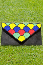 Vogue Crafts and Designs Pvt. Ltd. manufactures Multi-colored Beads Clutch at wholesale price.