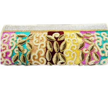 Vogue Crafts & Designs Pvt. Ltd. manufactures The Colored Ornates Clutch at wholesale price.