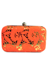 Vogue Crafts and Designs Pvt. Ltd. manufactures The Orange Funk Clutch at wholesale price.