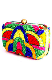 Vogue Crafts and Designs Pvt. Ltd. manufactures Beaded Pattern Box Clutch at wholesale price.