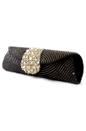Vogue Crafts and Designs Pvt. Ltd. manufactures Dots of Black and Silver Clutch at wholesale price.