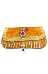 Vogue Crafts and Designs Pvt. Ltd. manufactures Gold Beaded Evening Clutch at wholesale price.