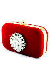 Vogue Crafts and Designs Pvt. Ltd. manufactures Red Broach Box Clutch at wholesale price.