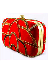 Vogue Crafts and Designs Pvt. Ltd. manufactures Red Evening Clutch at wholesale price.