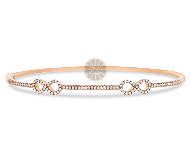 Vogue Crafts & Designs Pvt. Ltd. manufactures Rose Gold Infinity Bangle at wholesale price.