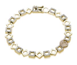 Vogue Crafts and Designs Pvt. Ltd. manufactures Geometric Diamond and Gold Bracelet at wholesale price.