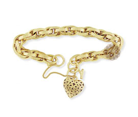Vogue Crafts and Designs Pvt. Ltd. manufactures Fancy Heart Gold Bracelet at wholesale price.