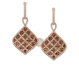 Vogue Crafts and Designs Pvt. Ltd. manufactures Rose Gold Diamond Earrings at wholesale price.
