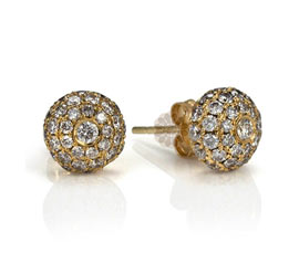 Diamond and Gold Stud Earrings