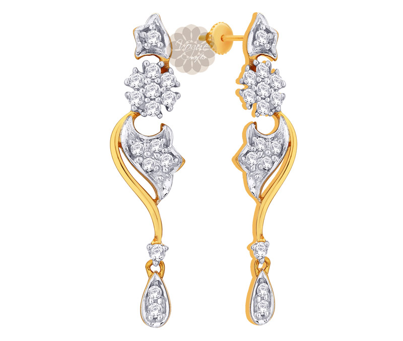 Vogue Crafts & Designs Pvt. Ltd. manufactures Designer Floral Gold Earrings at wholesale price.
