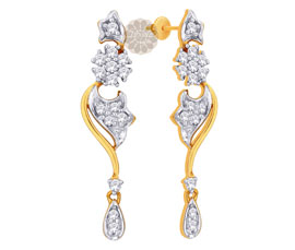 Designer Floral Gold Earrings