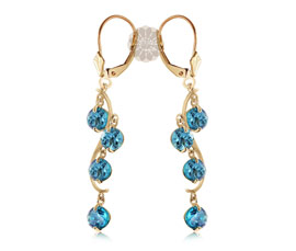 Blue Stone Gold Earrings