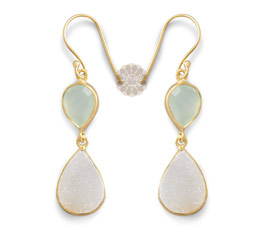 Vogue Crafts and Designs Pvt. Ltd. manufactures Druzy Drop Gold Earrings at wholesale price.