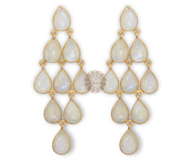 Vogue Crafts and Designs Pvt. Ltd. manufactures Gold Chandelier Earrings at wholesale price.