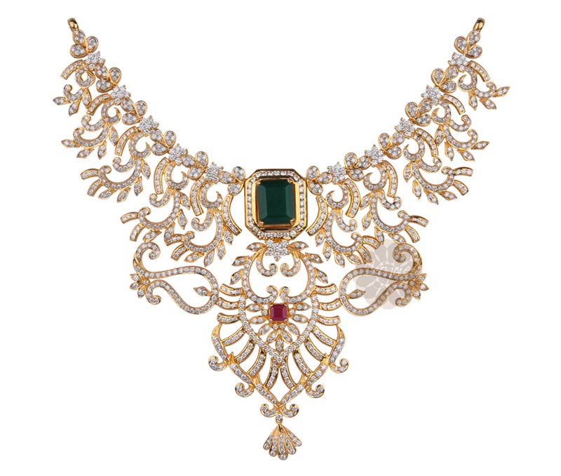 Vogue Crafts & Designs Pvt. Ltd. manufactures Traditional Diamond Necklace at wholesale price.