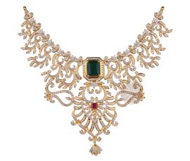 Vogue Crafts and Designs Pvt. Ltd. manufactures Traditional Diamond Necklace at wholesale price.