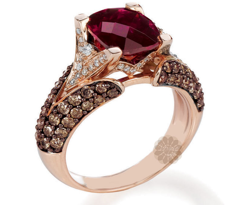 Vogue Crafts & Designs Pvt. Ltd. manufactures Rose Gold Ruby Ring at wholesale price.