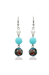 Vogue Crafts and Designs Pvt. Ltd. manufactures Floral Blue Earrings at wholesale price.
