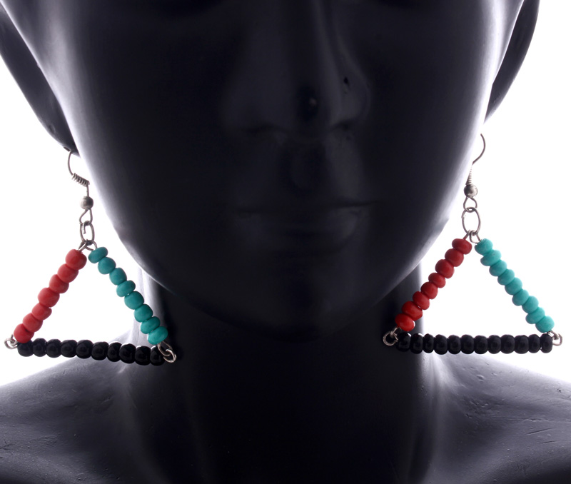 Vogue Crafts & Designs Pvt. Ltd. manufactures Color Blocked Triangle Earrings at wholesale price.