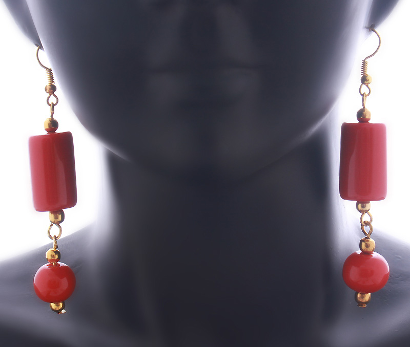 Vogue Crafts & Designs Pvt. Ltd. manufactures Coral Cylinders Earrings at wholesale price.