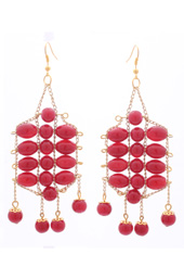 Vogue Crafts and Designs Pvt. Ltd. manufactures Rows of Maroon Earrings at wholesale price.