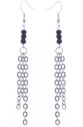 Vogue Crafts and Designs Pvt. Ltd. manufactures Black and Chain Tassel Earrings at wholesale price.