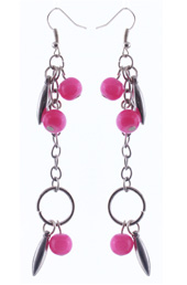 Vogue Crafts and Designs Pvt. Ltd. manufactures Silver Drops with Pink Earrings at wholesale price.