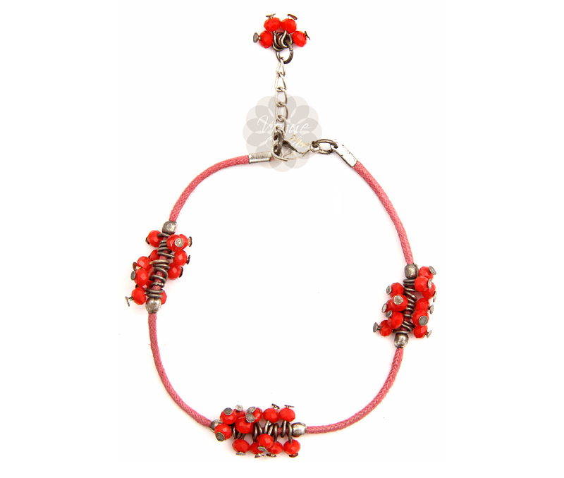 Vogue Crafts & Designs Pvt. Ltd. manufactures Red Bead Cluster Anklet at wholesale price.