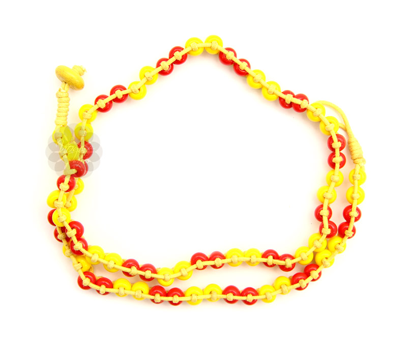Vogue Crafts & Designs Pvt. Ltd. manufactures Beaded Yellow and Red Anklet at wholesale price.