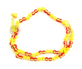 Vogue Crafts and Designs Pvt. Ltd. manufactures Beaded Yellow and Red Anklet at wholesale price.