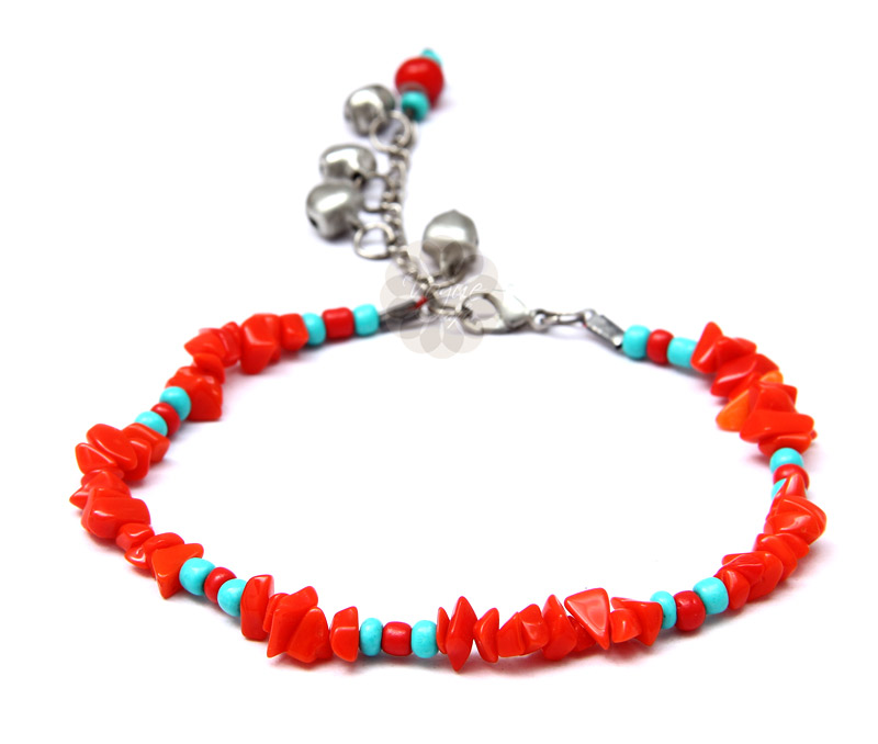 Vogue Crafts & Designs Pvt. Ltd. manufactures Red Beads Beach Anklet at wholesale price.