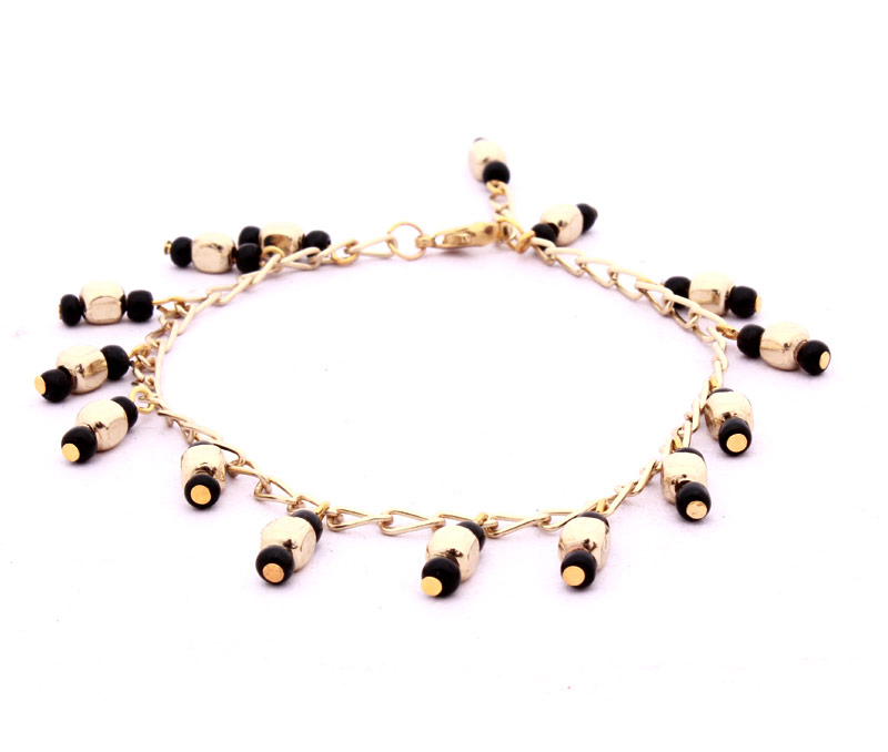 Vogue Crafts & Designs Pvt. Ltd. manufactures Golden and Black Bead Anklet at wholesale price.