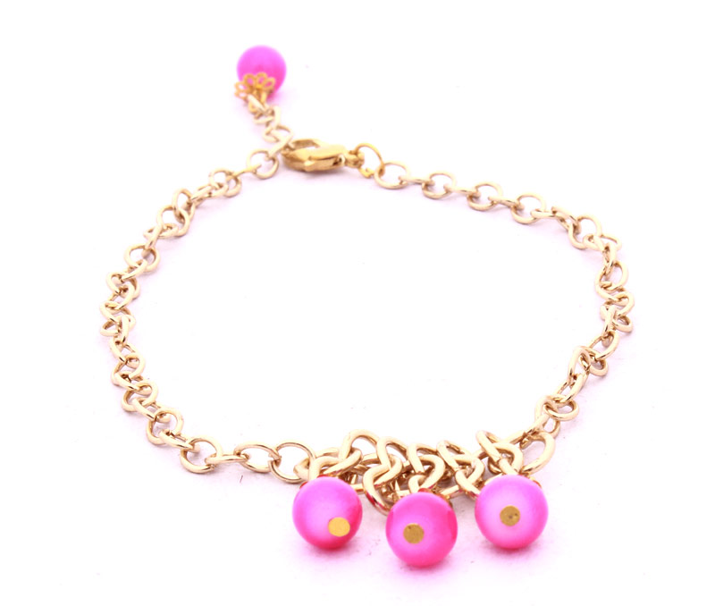 Vogue Crafts & Designs Pvt. Ltd. manufactures Dangling Pink Bead Anklet at wholesale price.