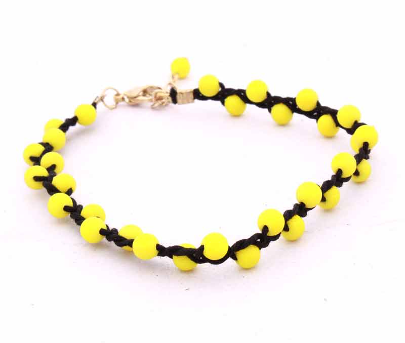 Vogue Crafts & Designs Pvt. Ltd. manufactures Beaded Yellow Anklet at wholesale price.