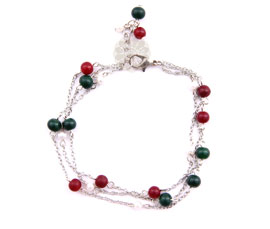 Vogue Crafts and Designs Pvt. Ltd. manufactures Green and Red Bead Anklet at wholesale price.