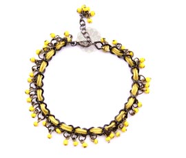 Vogue Crafts and Designs Pvt. Ltd. manufactures Yellow Bead Anklet at wholesale price.