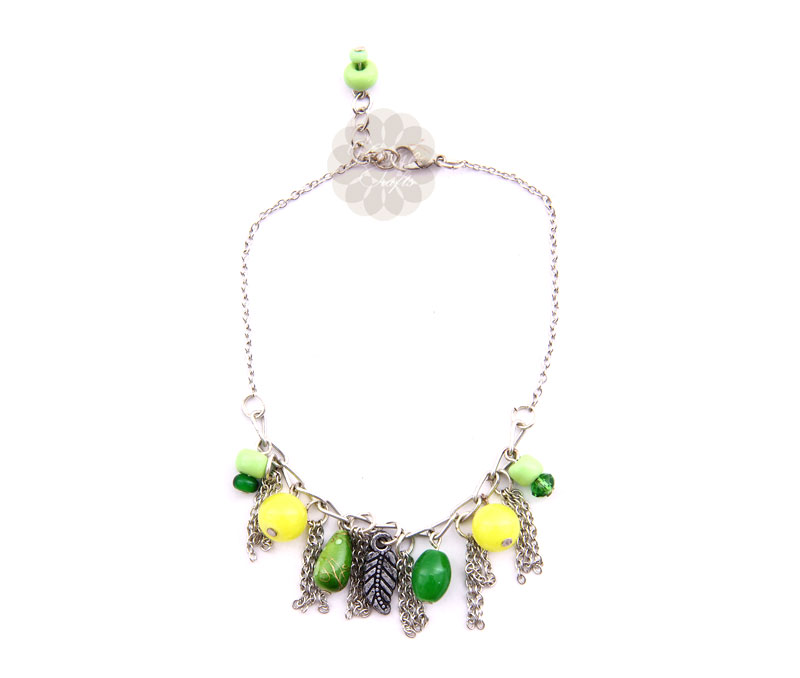 Vogue Crafts & Designs Pvt. Ltd. manufactures Floral Green and Yellow Anklet at wholesale price.