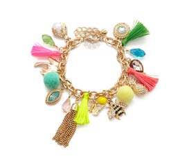 Vogue Crafts and Designs Pvt. Ltd. manufactures Multicolor Tassel and Charm Anklet at wholesale price.