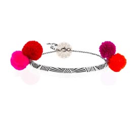 Vogue Crafts and Designs Pvt. Ltd. manufactures Red and Pink Pom Pom Anklet at wholesale price.